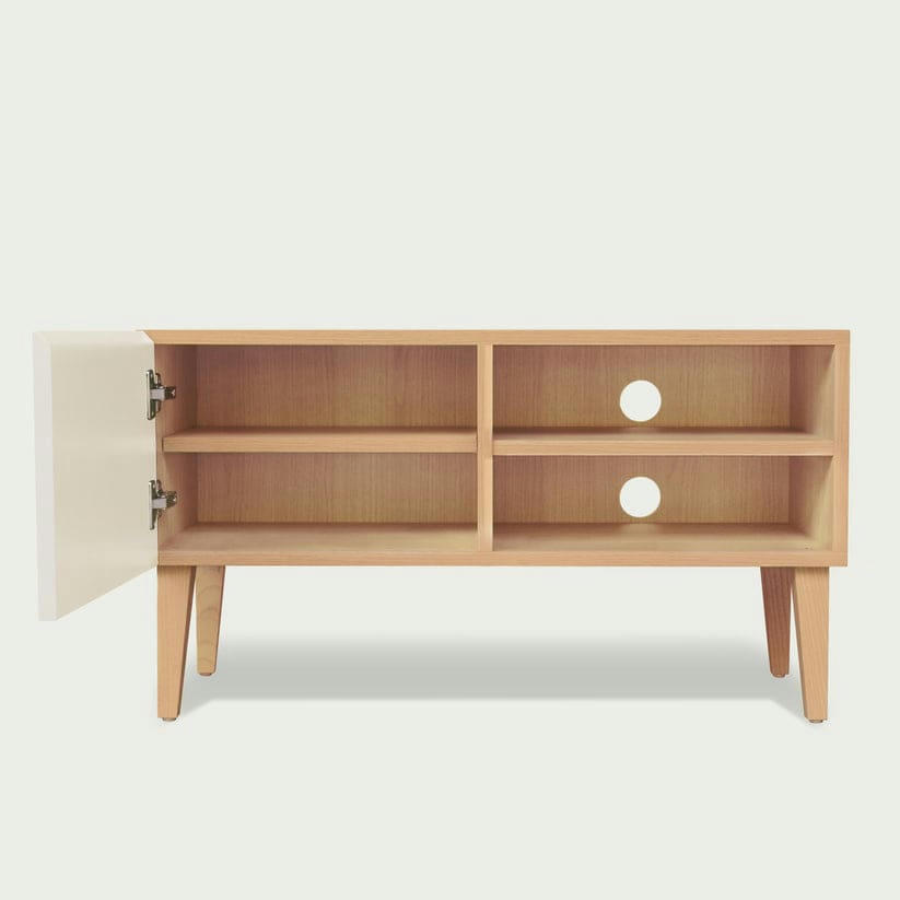 MIKE - Petit meuble TV en rose blush, 2 portes – 50*90*40