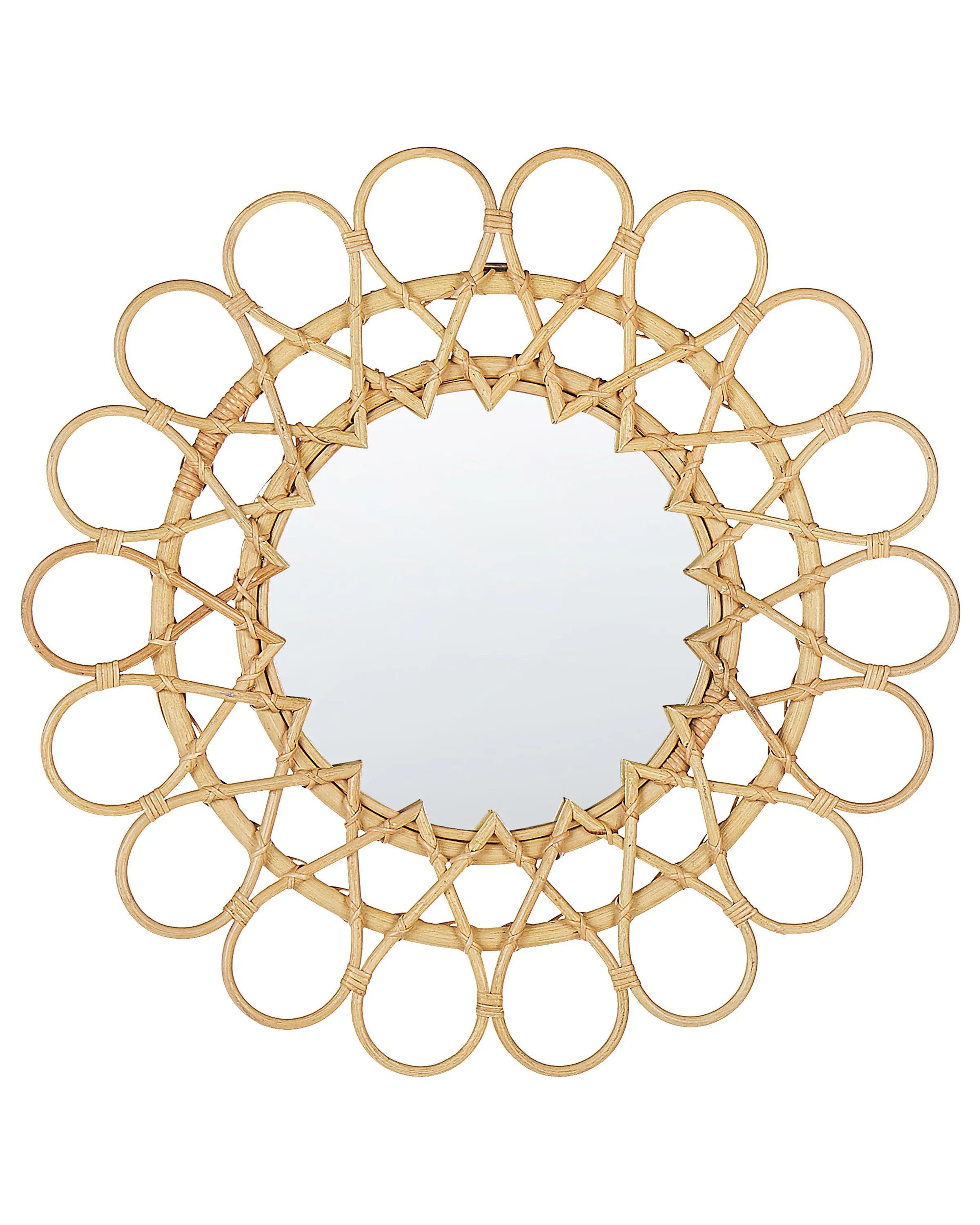 Wall Mirror BABAI 60 cm 60 cm Rattan Natural