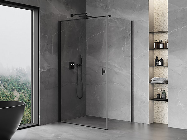 Mexen Mist-B cabine de douche pivotante 100 x 120 cm, transparent, noir - 8A2T-100-120-70-00