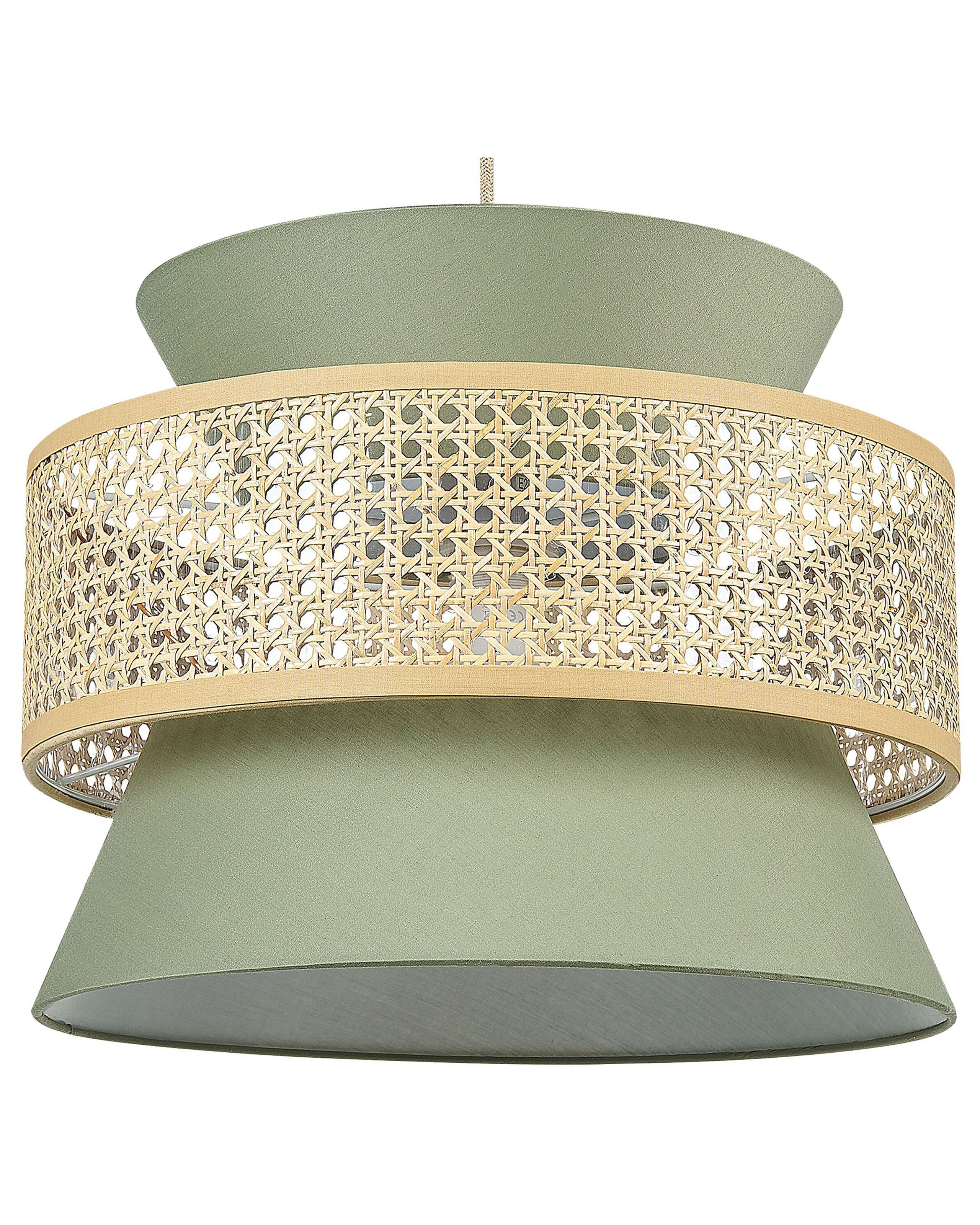 Lampa wisząca materiałowy klosz zielona