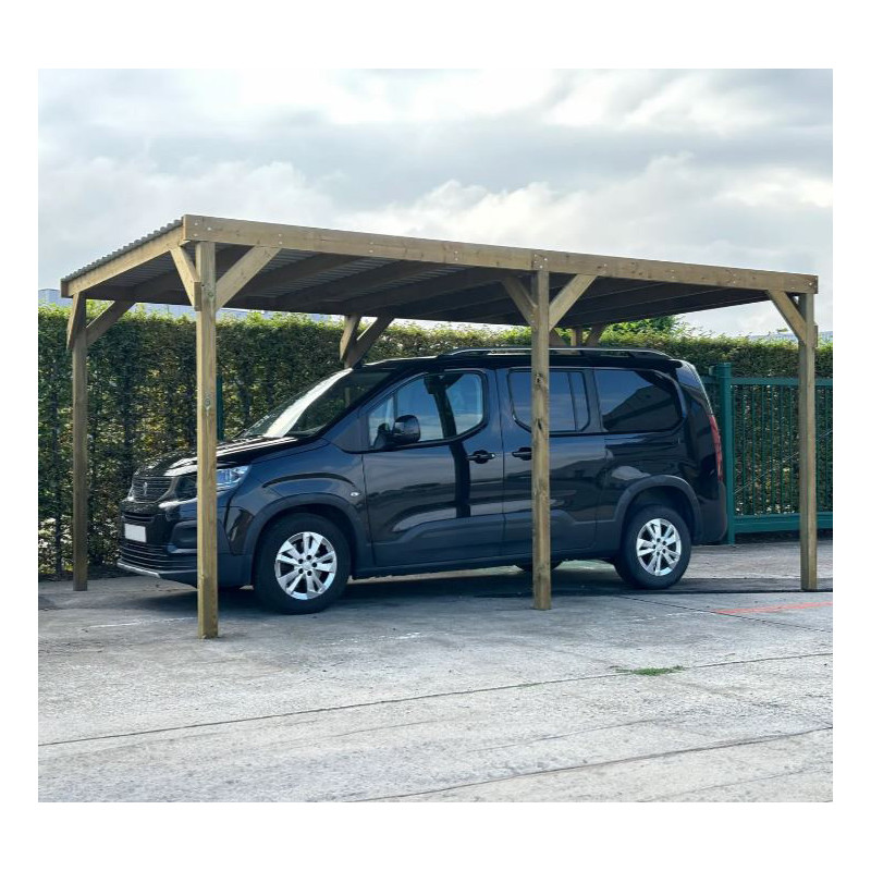 Carport en bois 3 x 5 x 2,43 m SOLID