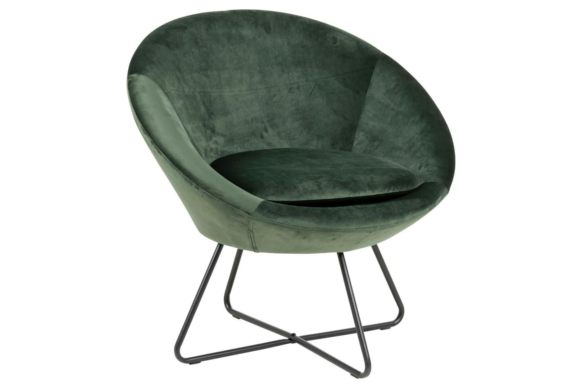 SCOTT - Fauteuil moderne en velours et métal