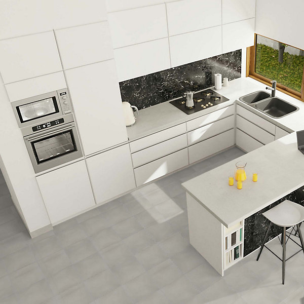 Carreau de ciment véritable Taupe 20x20x1,6 cm (lot de 0,48 m²) - RO'MA NATURE