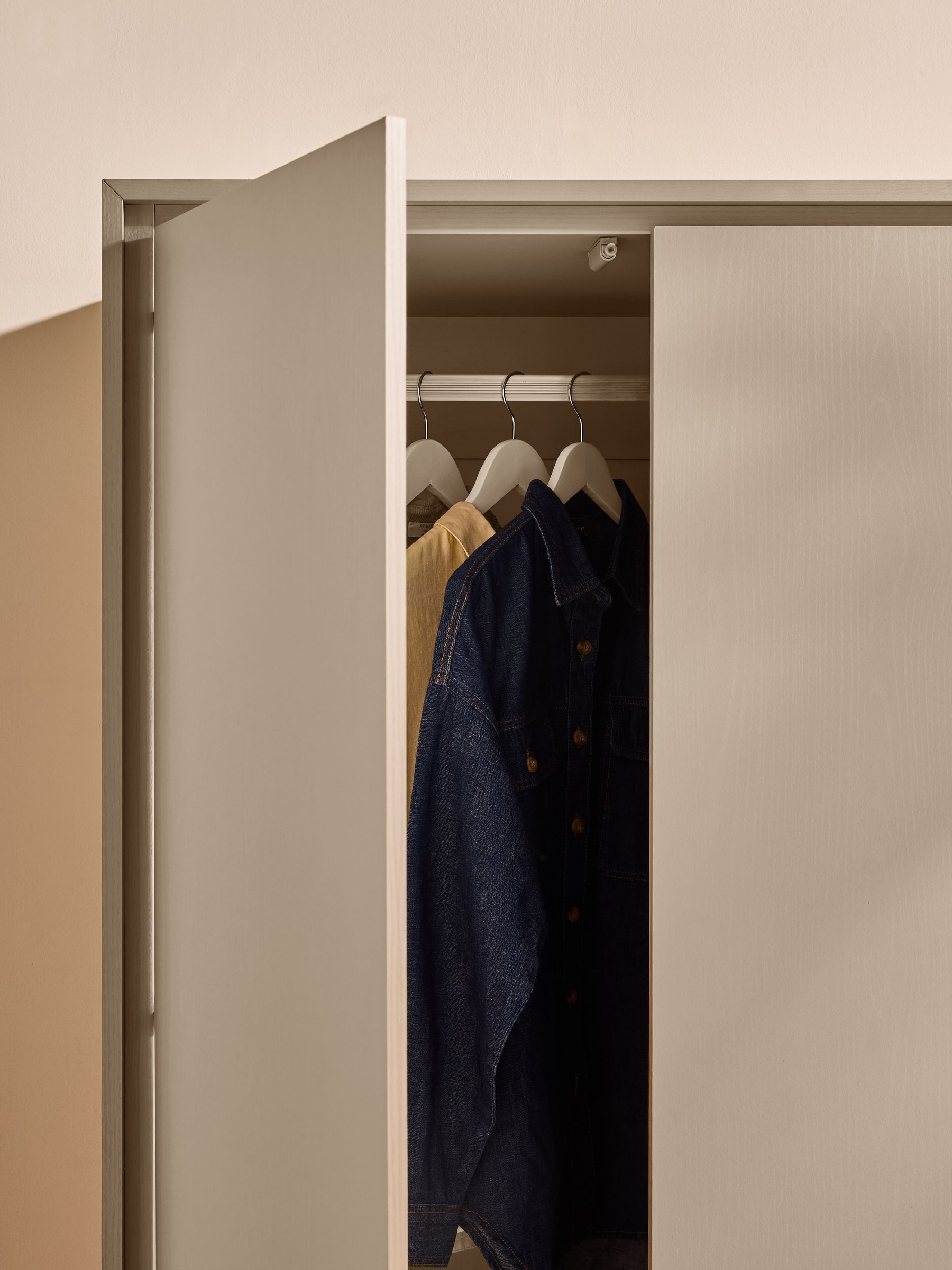Kaci Double Wardrobe in Natural Greige Wood Effect