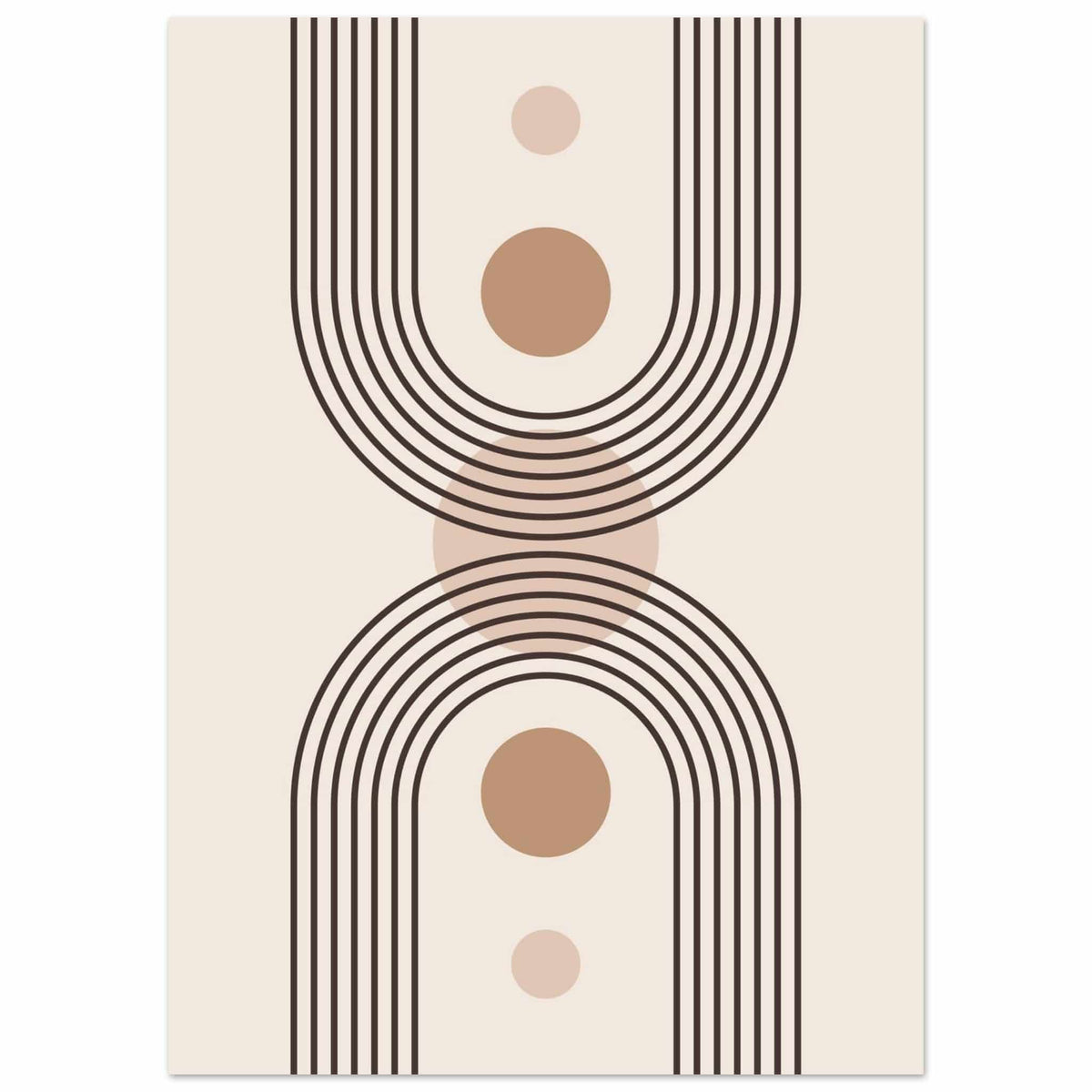 Artfulprints Poster Boho – Central calm  - 50x70 cm - Grijs