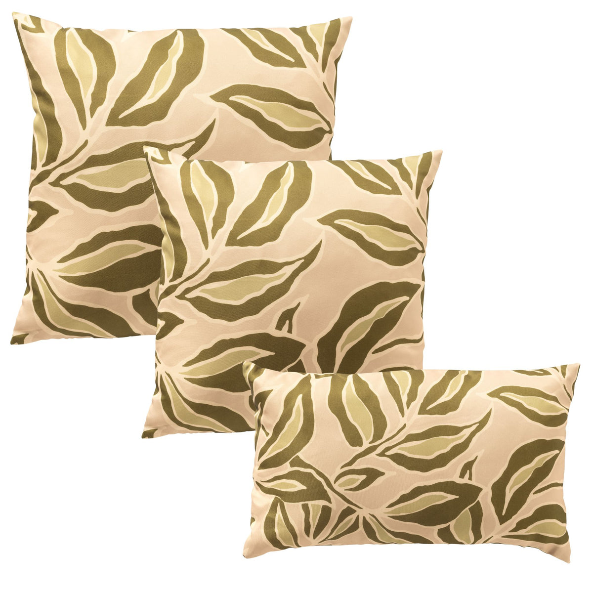KUSSENSET - 3-delig - Elara Beige - 45x45 cm, 40x40 cm, 30x50 cm - inclusief binnenkussens - beige, groen