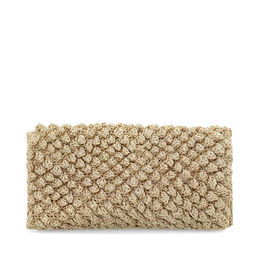 Manfield Gouden clutch met gebreide details