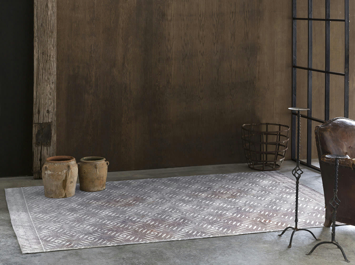 SELENA - Tapis décoratif en coton en impression digital gris 200x290 cm