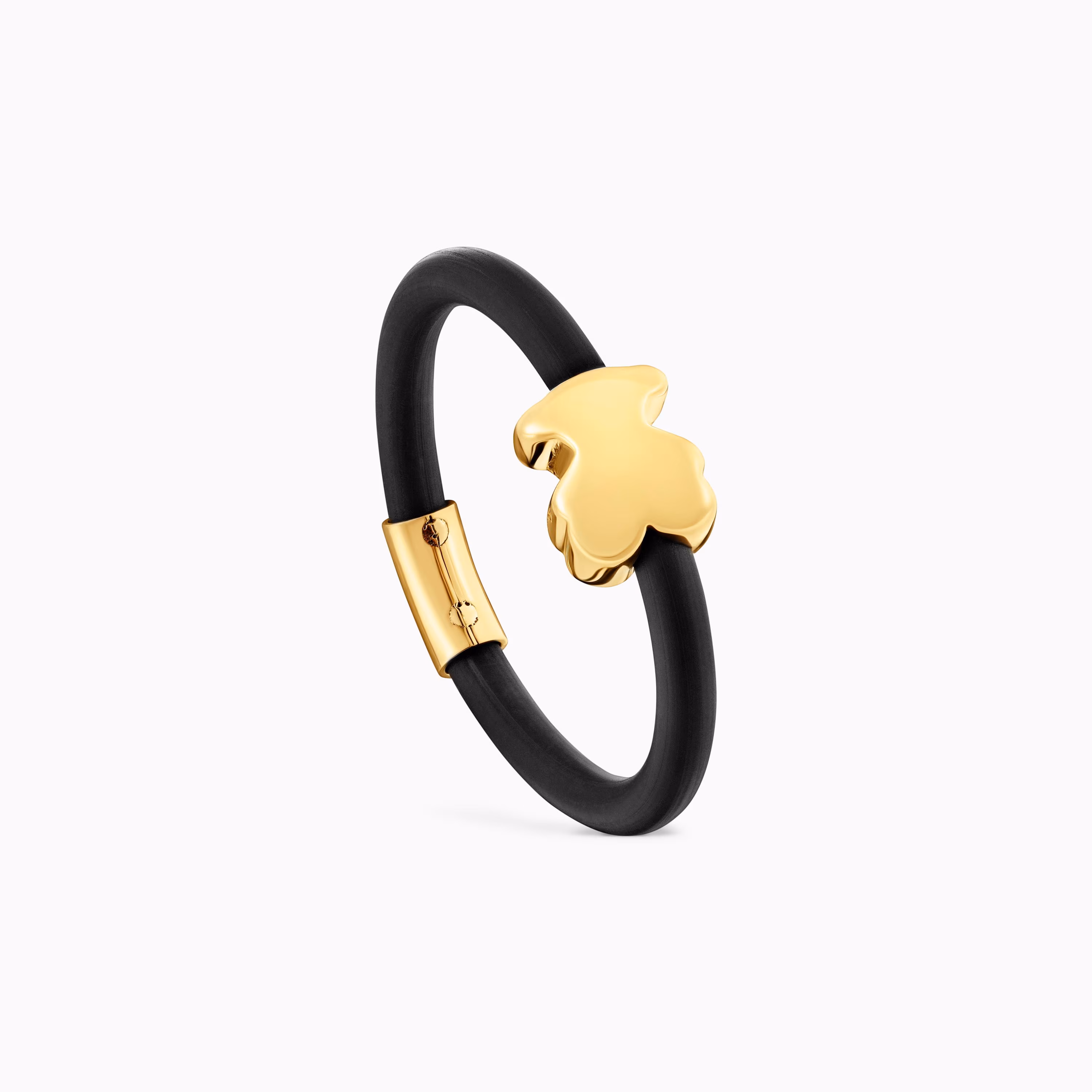 Anillo oso de oro 14 kt y caucho Bold Motif