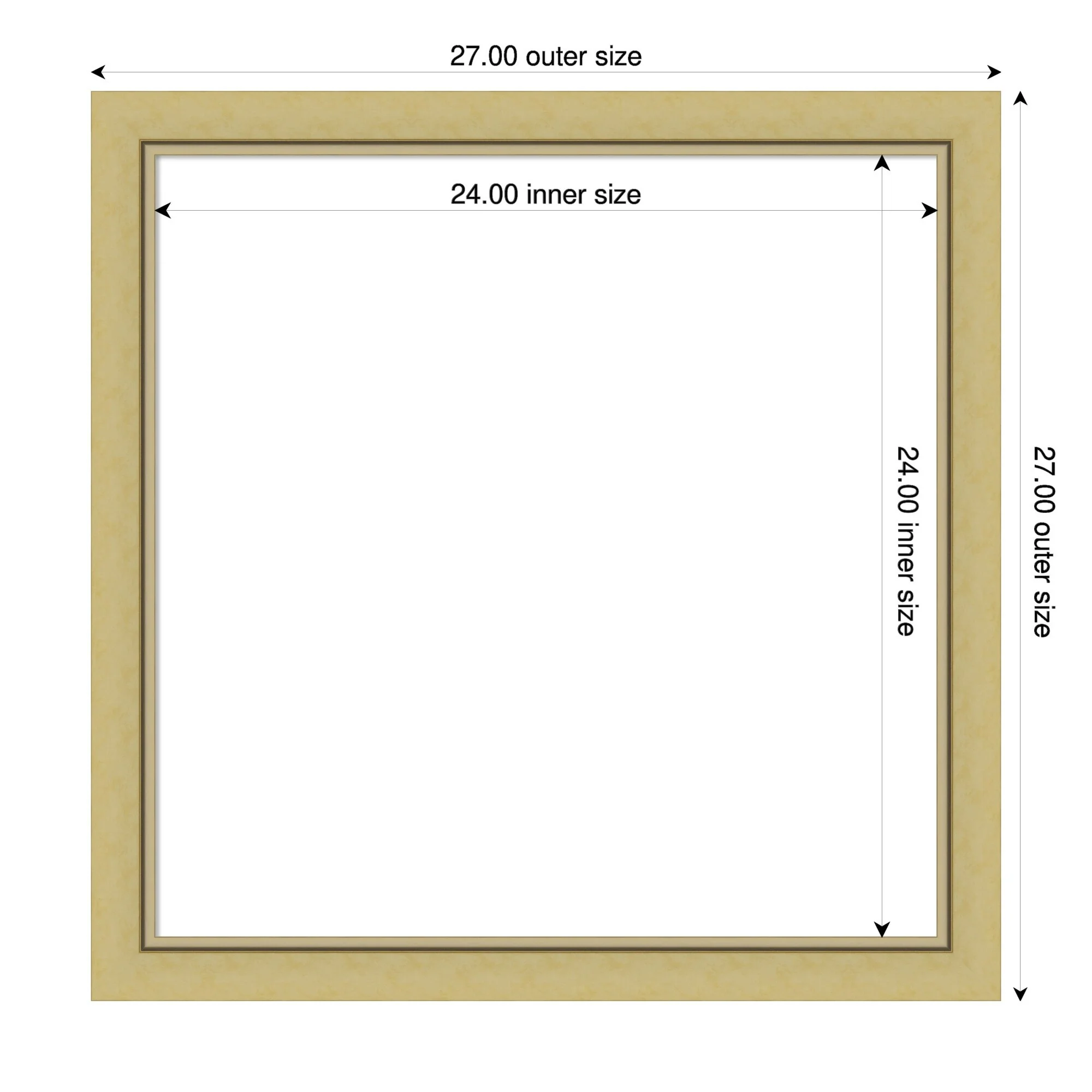 Amanti Art Landon Gold Narrow Framed Dry Erase Magnetic Board
