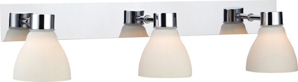 VEGGLAMPE MARKSLÖJD CASSIS 3 LAMPER KROM/HVIT