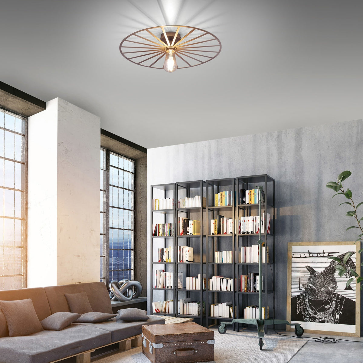 Paul Neuhaus plafondlamp Isabella - 1 lichts - 50 x 8.5  cm - goud