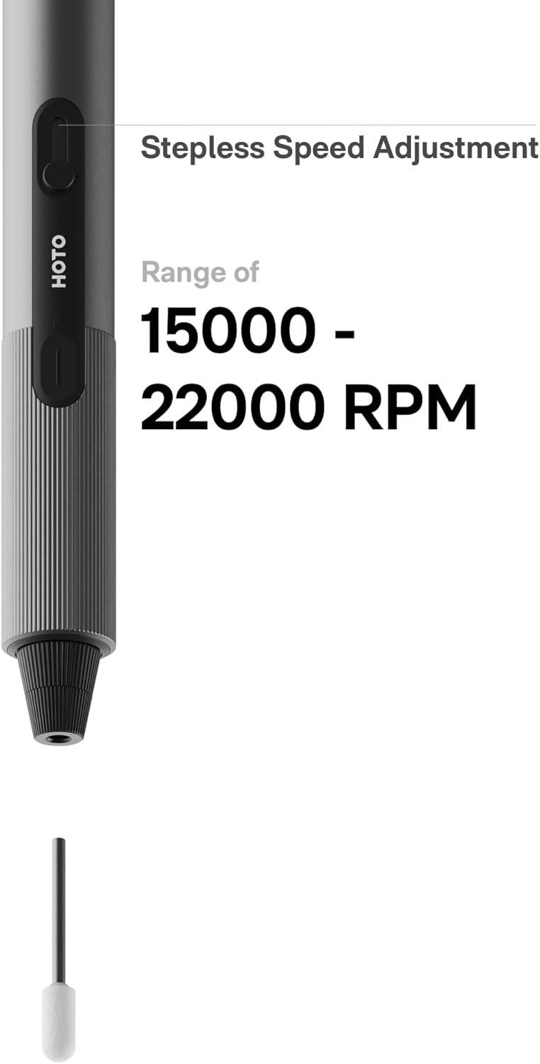HOTO SNAPBLOQ™ R-A04 Mini Cordless Rotary Tool Kit, Coreless Motor, 22000 RPM Variable Speed, Powerful Engraving Pen, 38 Accessories for 3D Printer Sanding, Polishing, Drilling, Carving DIY Crafts