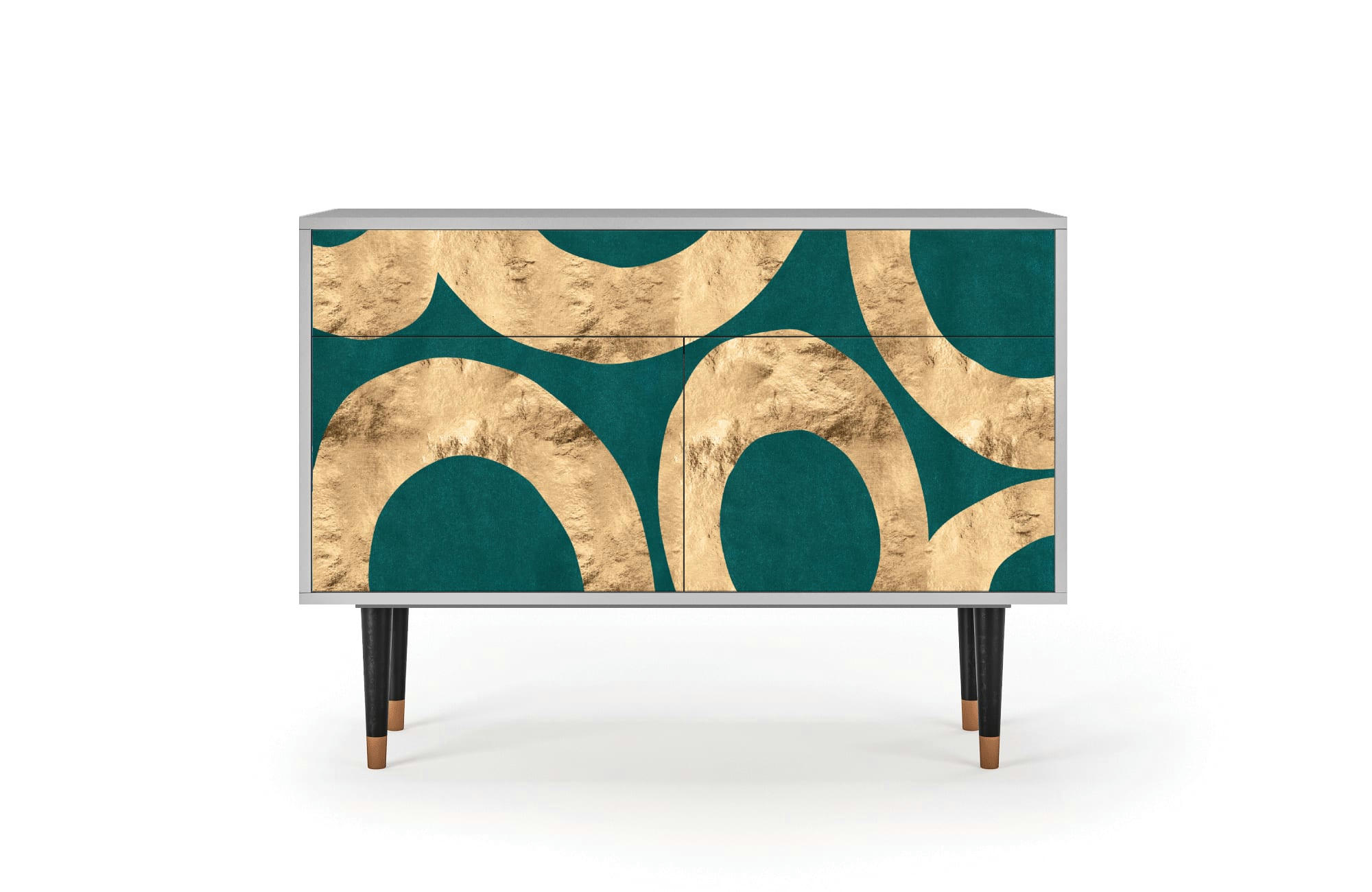 ZIRCON SPHERE - Buffet  bleu-vert 2 tiroirs et 2 portes L 115 cm