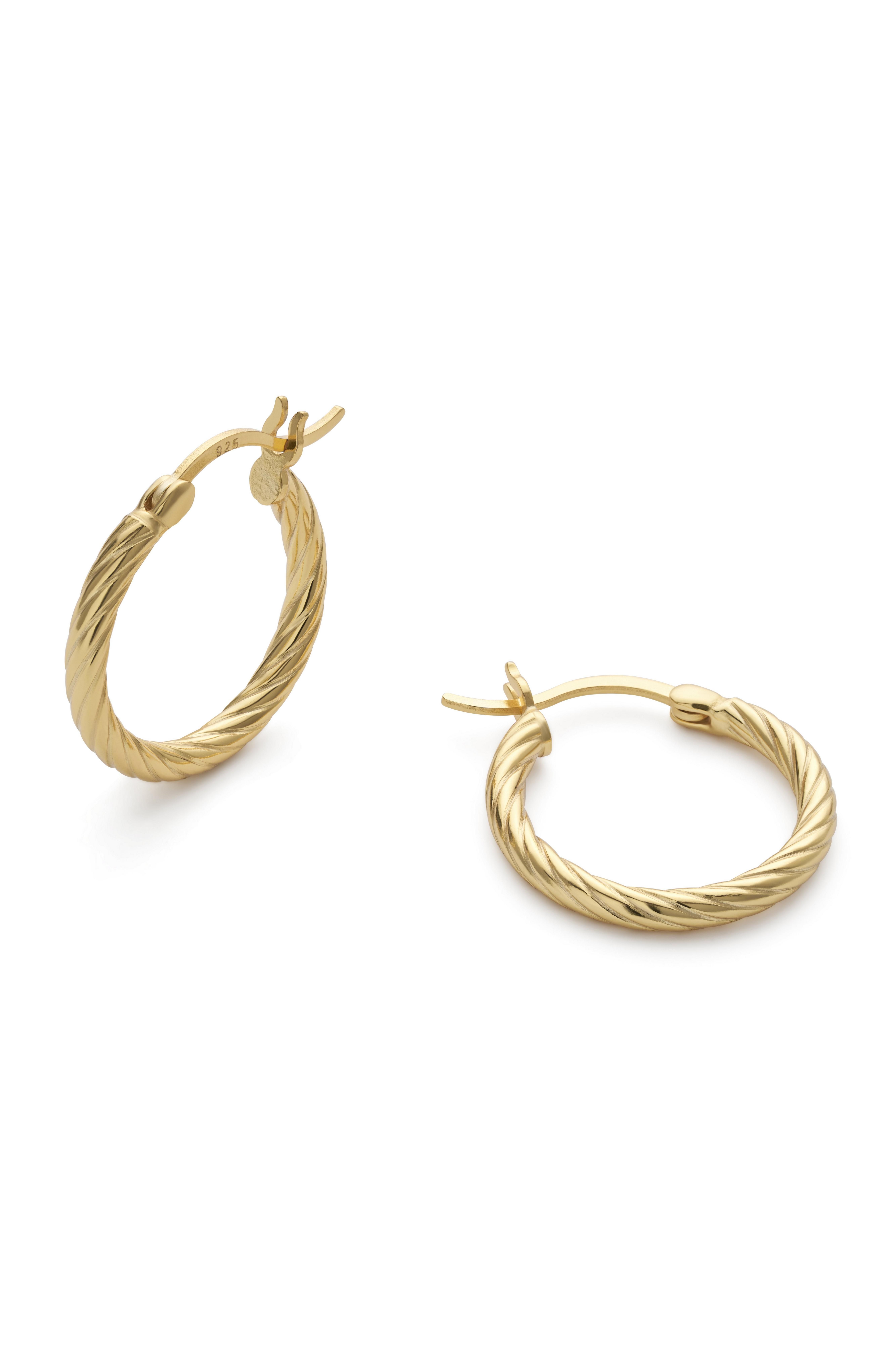 Elk & Bloom Large Gold Twist Huggie Hoop Earrings