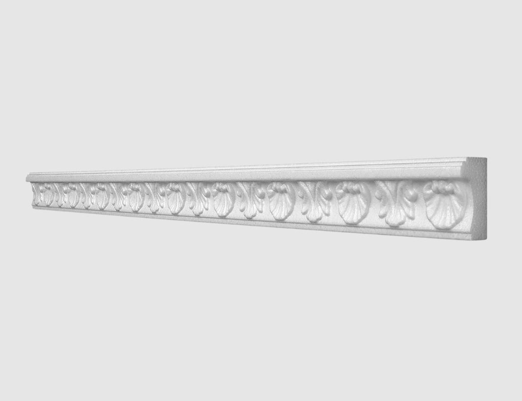 Styropor-Zierleiste Weiß mit Ornamenten 38×19mm