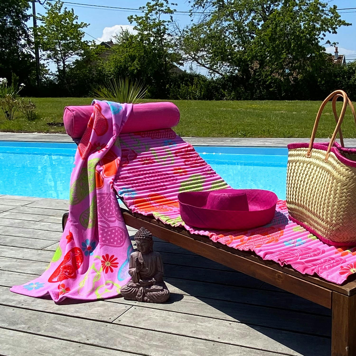 MATELAS POUR BAIN DE SOLEIL - Matelas de plage pour bain de soleil Flip Flop 60x180 rose