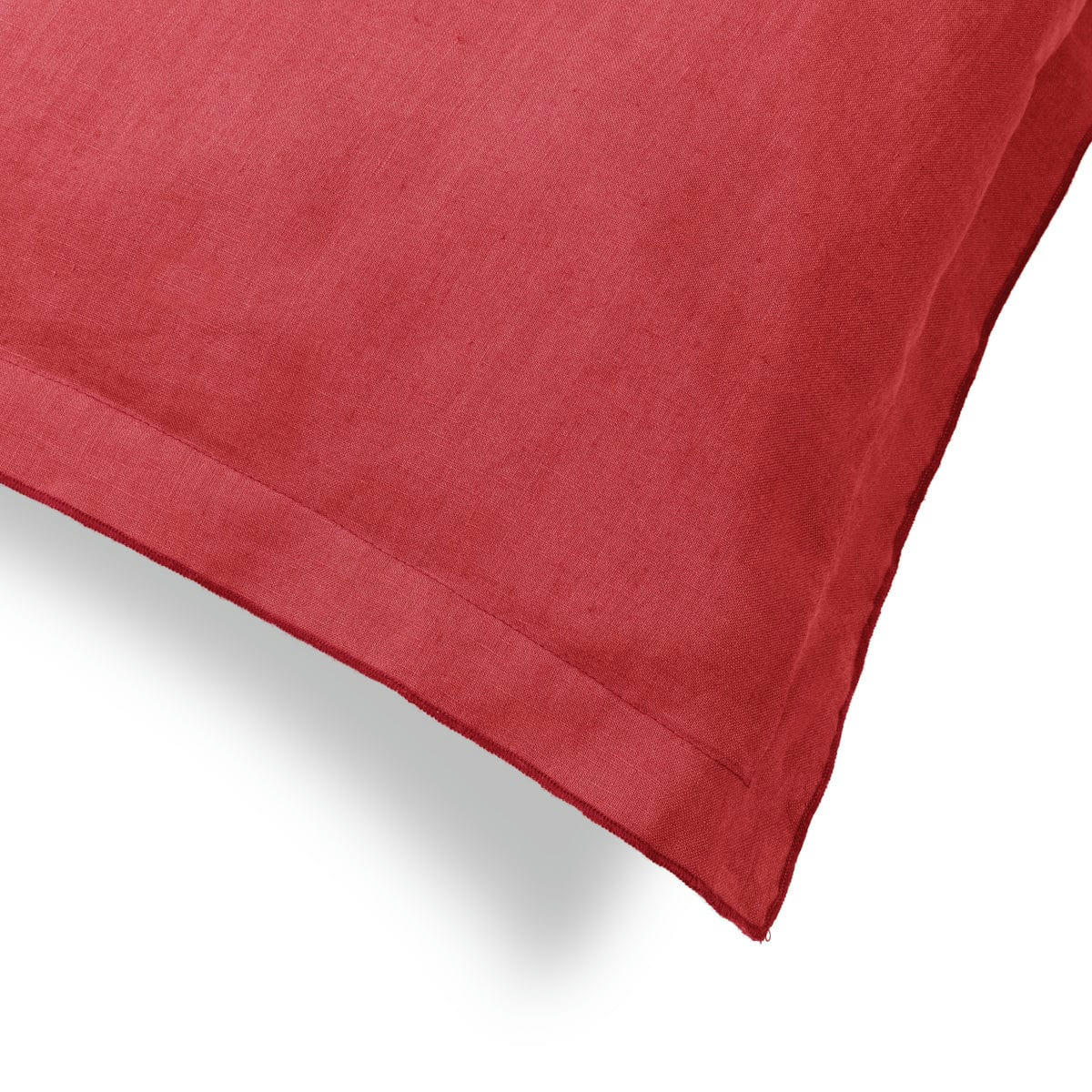 HORTENSE - Taie d'oreiller (x1) lin lavé  50x70 rose framboise