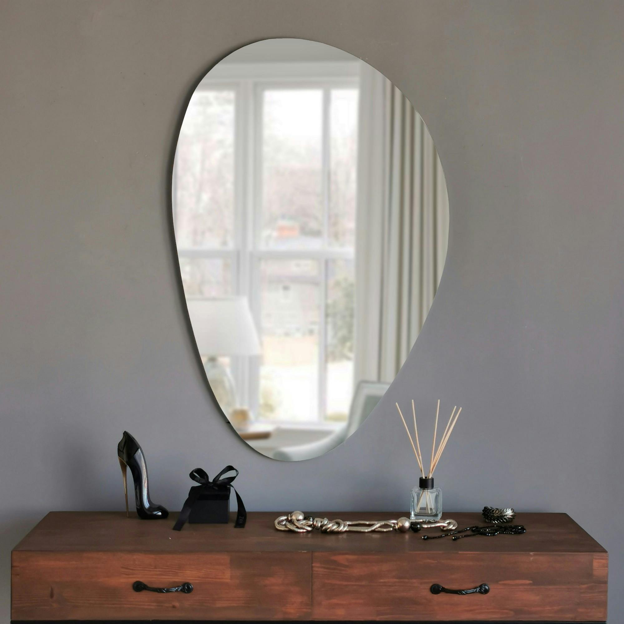 Miroir d'entrée organique 90 cm - style scandinave CODY