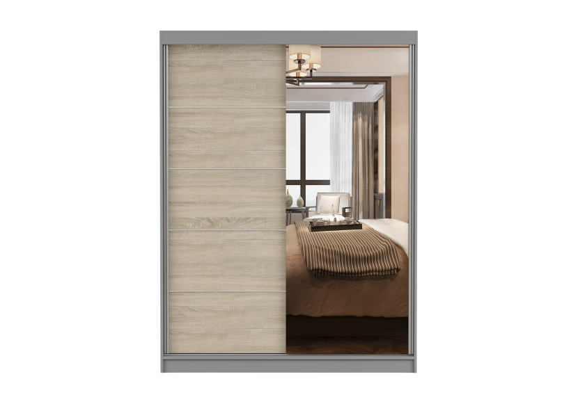 Szafa Vista 05 Szary mat/Dąb Sonoma 150 cm
