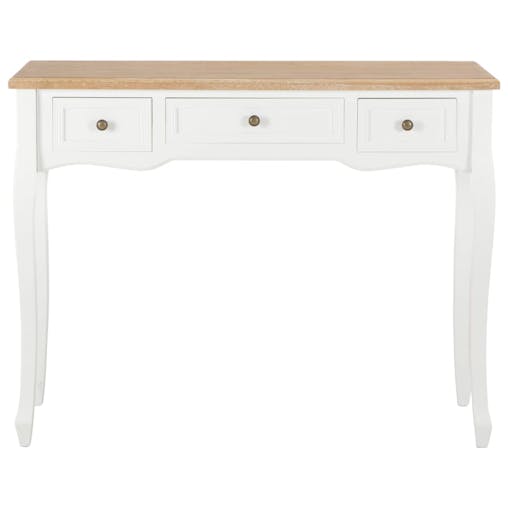NNEVL Dressing Console Table with 3 Drawers White