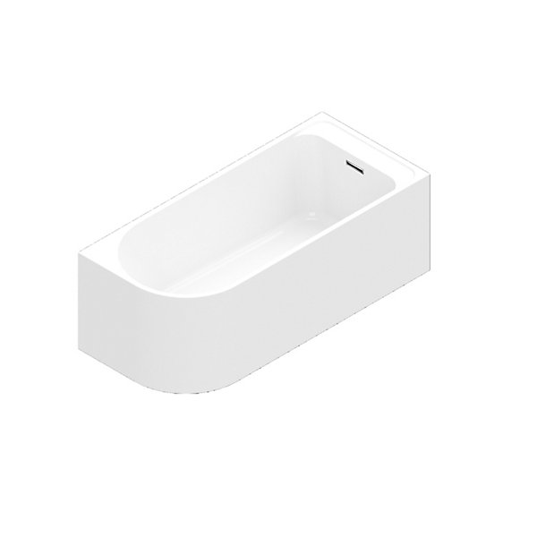 Baignoire adossée pour angle droit 170x75 cm Oguta blanc