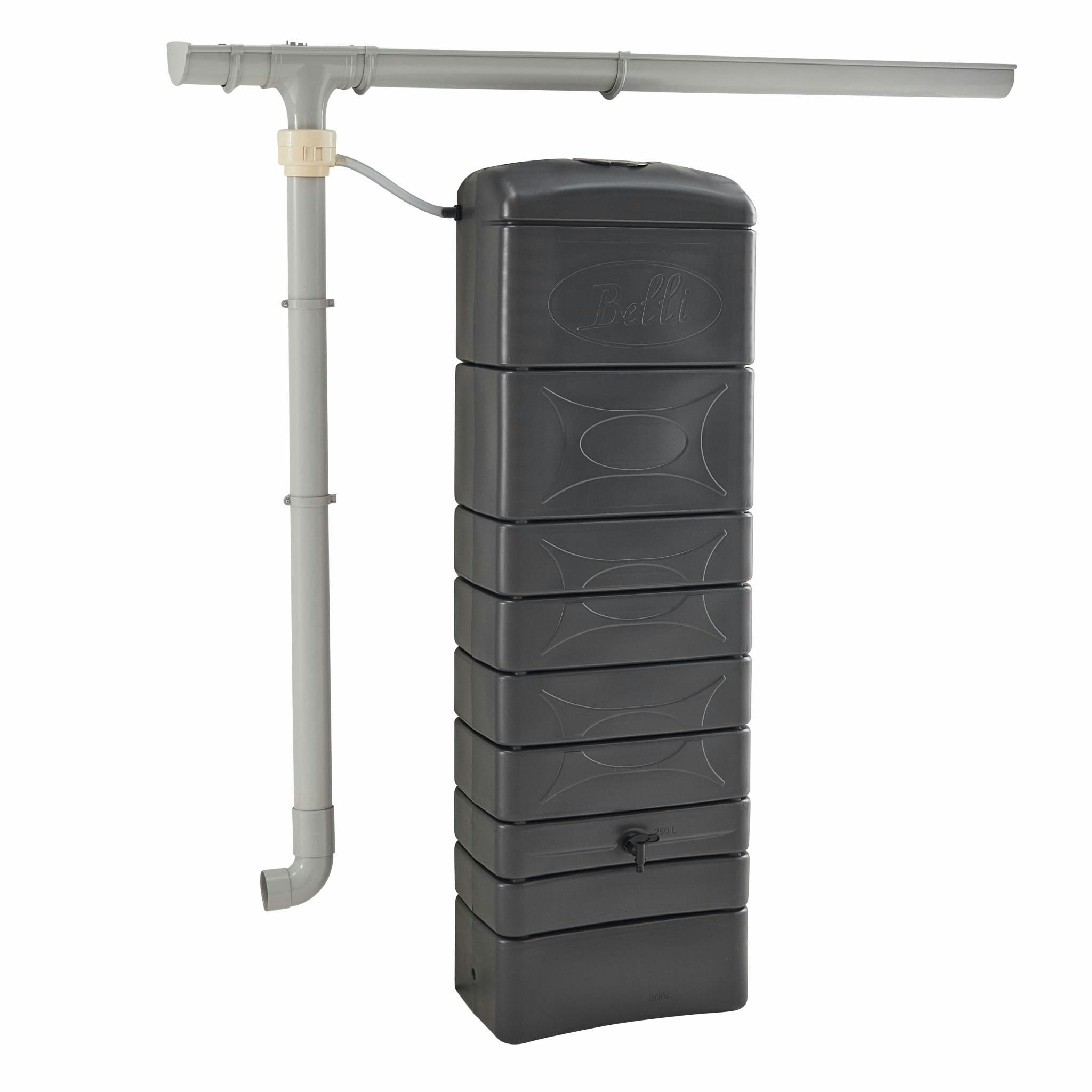 CHASTANG - Récupérateur d'eau mural chastang 300l anthracite avec kit raccord
