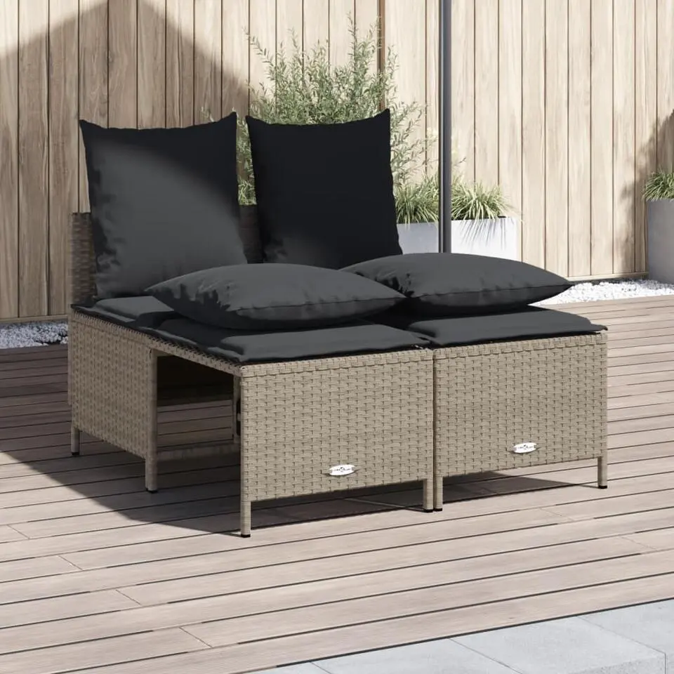 vidaXL - Loungeset - Grijs - Poly rattan