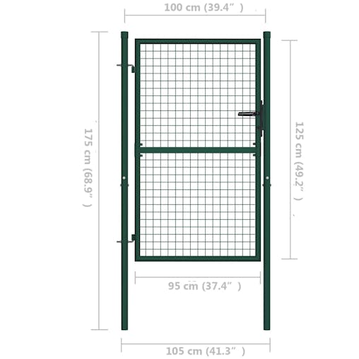 NNEVL Fence Gate Steel 100x125 cm Green