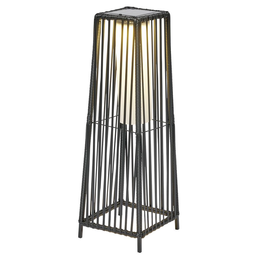 Lampe solaire à poser urban métal et plastique noir 22x22xH68cm