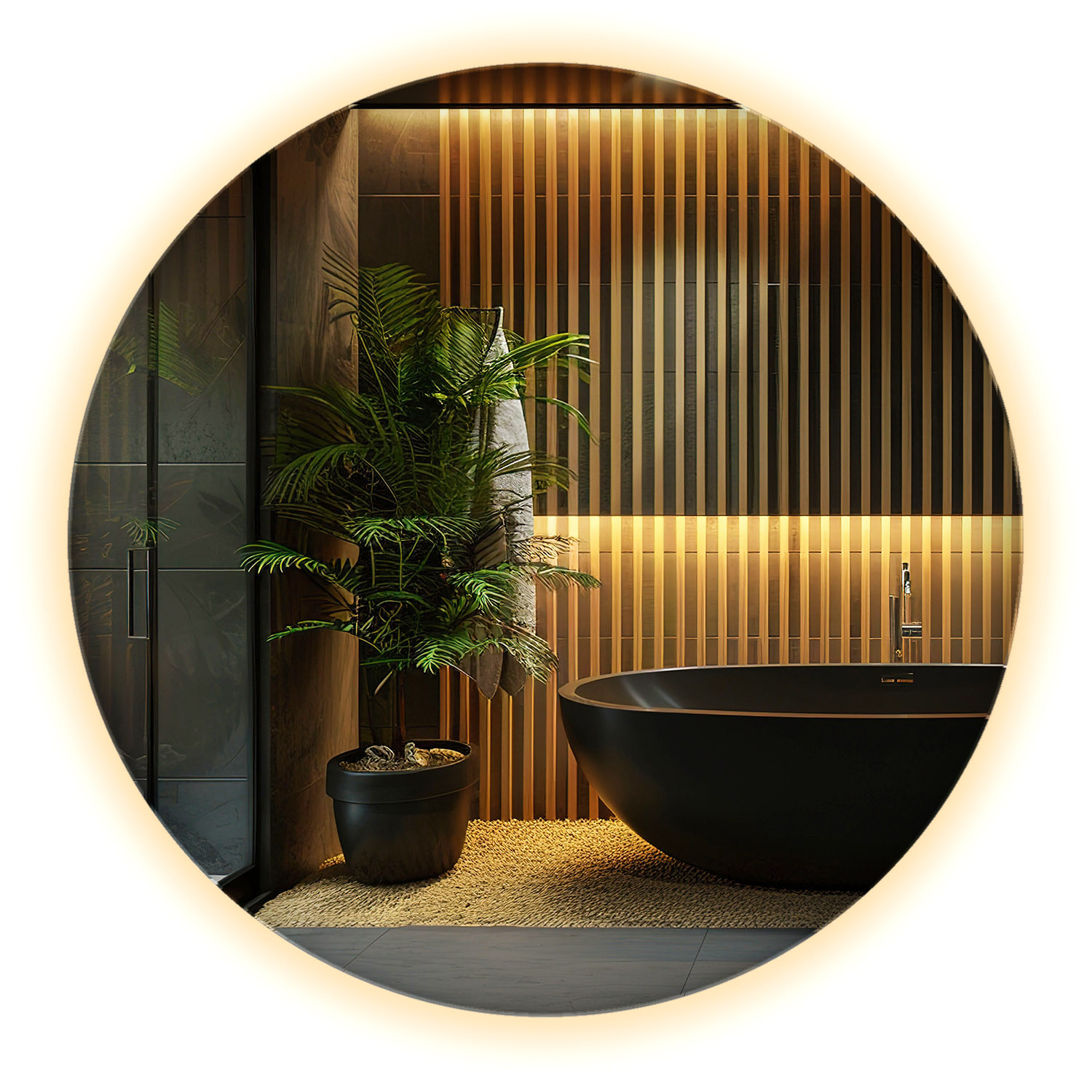 Lustro Nowoczesne LED do Łazienki | Wallfluent | 40 cm | Ciepłe światło