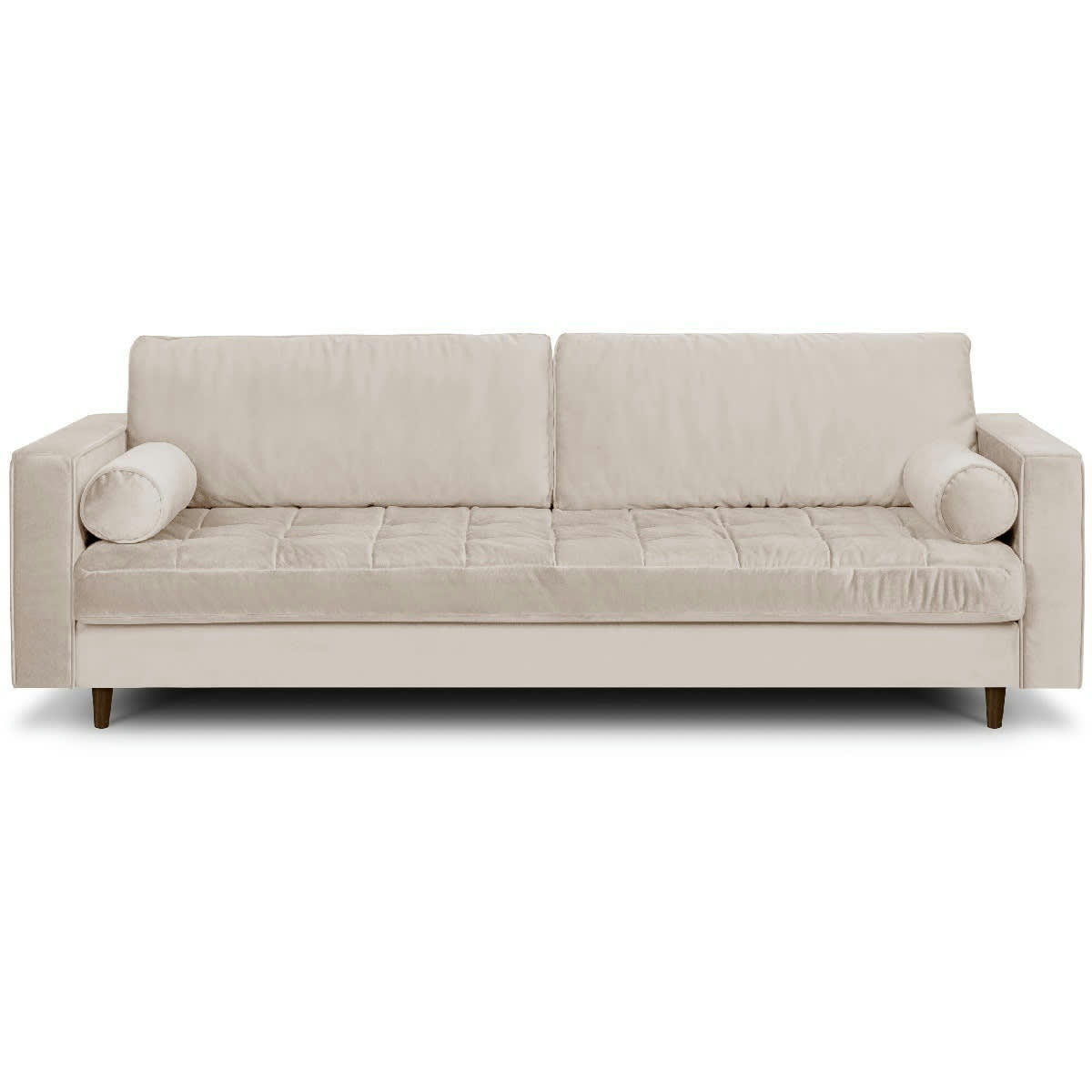 STANLEY - Canapé 3 places en velours beige