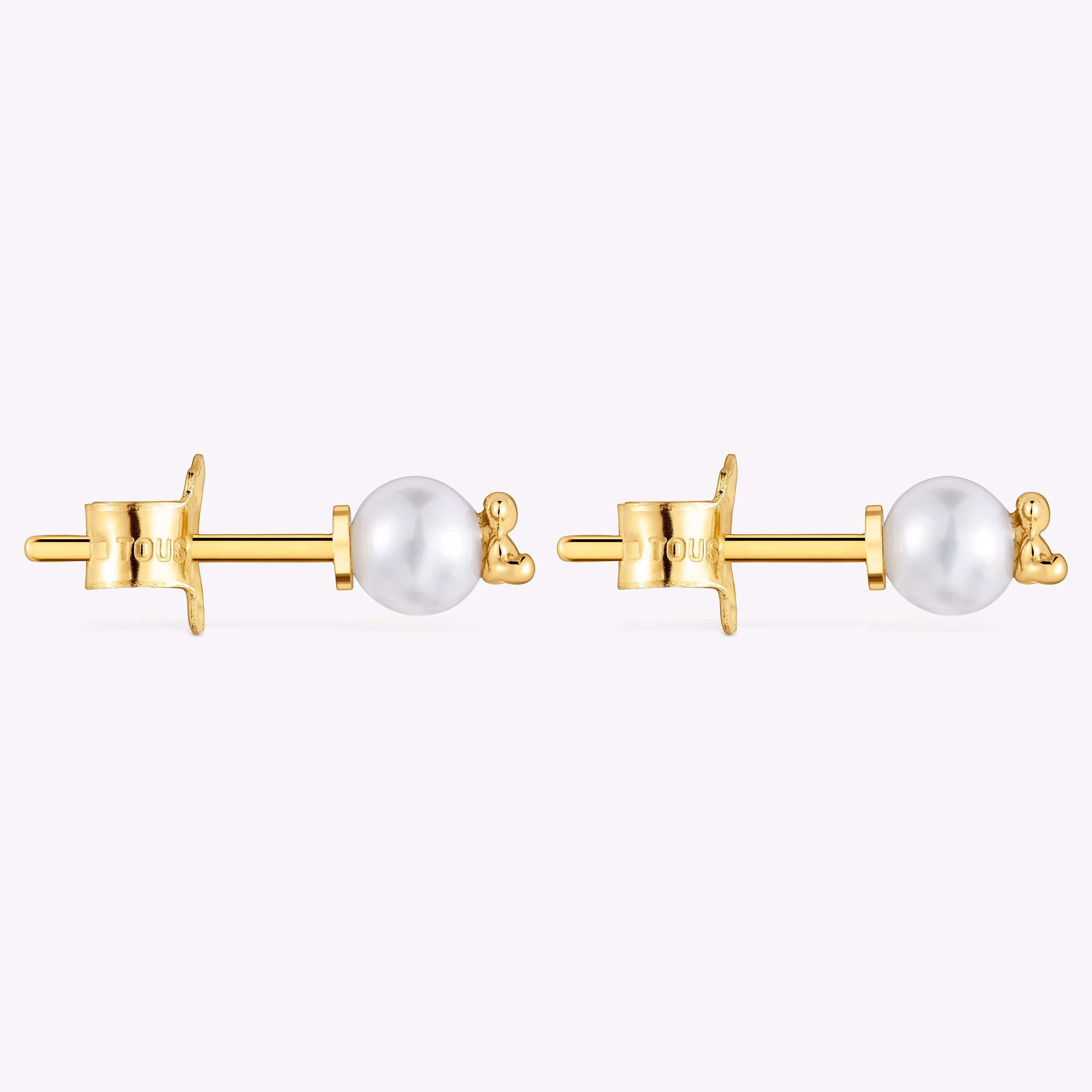 Pendientes de oro con perla y motivo oso Bold Bear