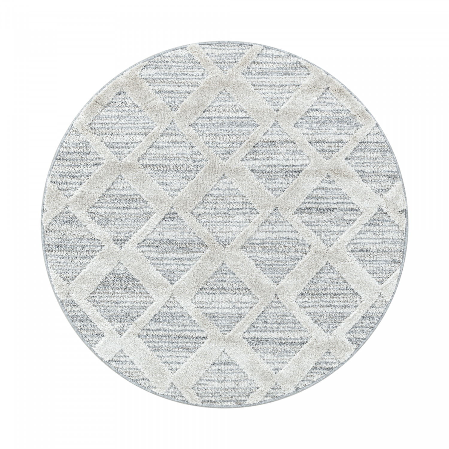 Dywan nowoczesny 3D La Casa romby kremowy koło 80 cm x 80 cm