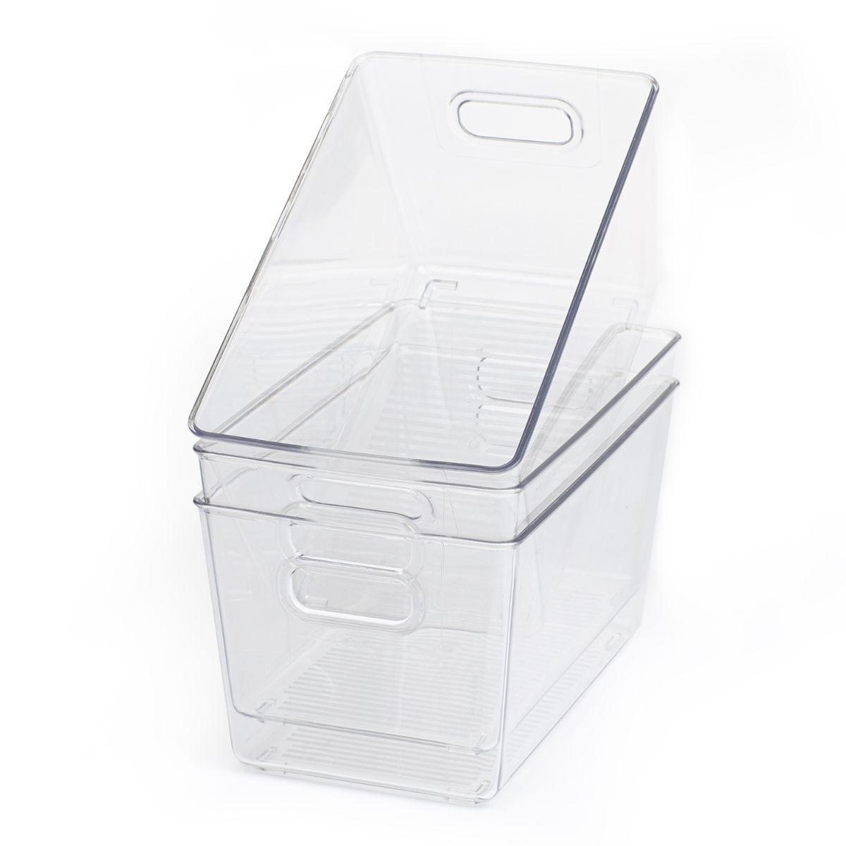 LIVIVO Medium Clear Storage Bins for Fridge Pantry