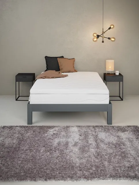 Topmadras 140x200cm WELLPUR GULEN hvid