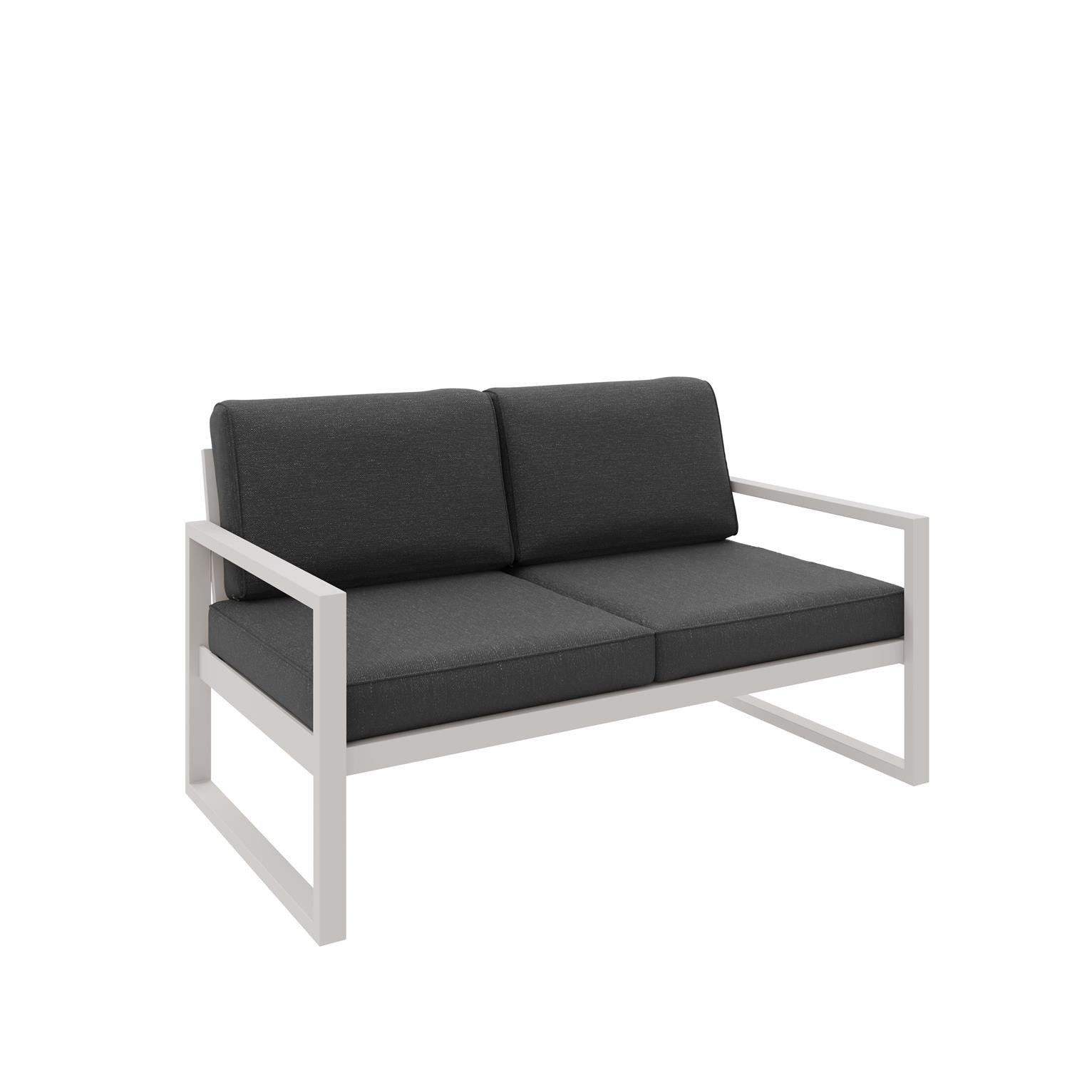 Sofa ogrodowa 2-osobowa ALICANTE grafitowa z kaszmirowym stelażem