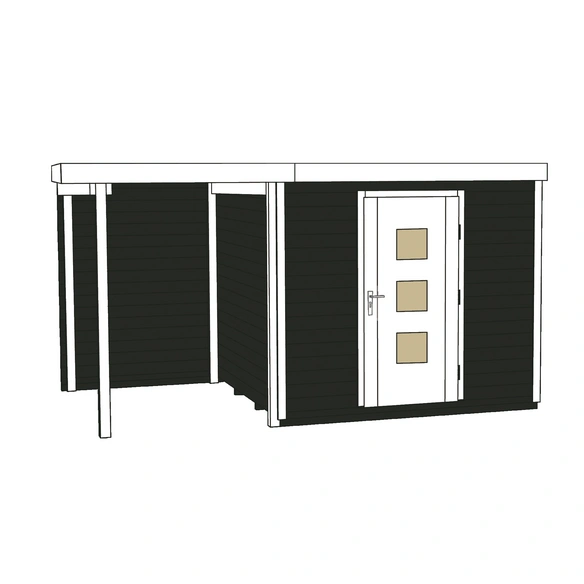 Gartenhaus »413 A Gr.2«, Holz, BxHxT: 560 x 244 x 250 cm (Außenmaße inkl. Dachüberstand)