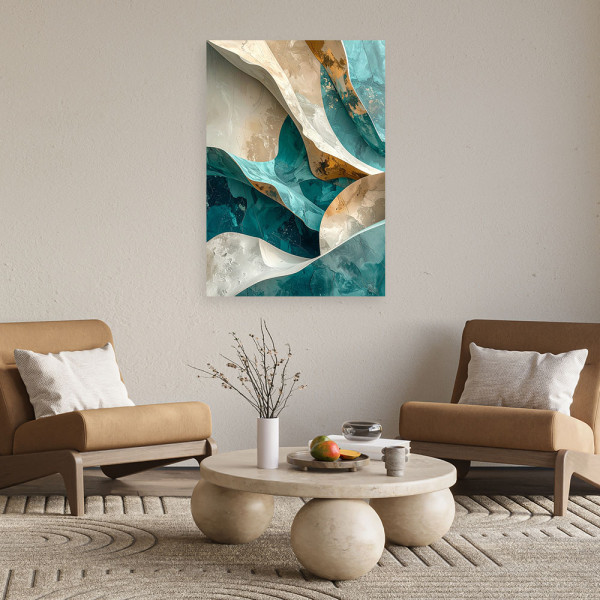 Obraz do salonu sypialni biura, Abstrakcyjne fale linie efekt 3d 20x30