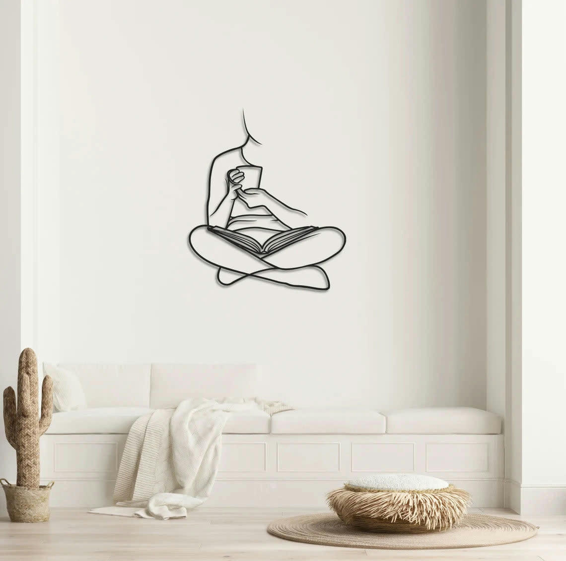 MINIMALISTE - Décoration murale minimaliste en métal noir 60x70 cm