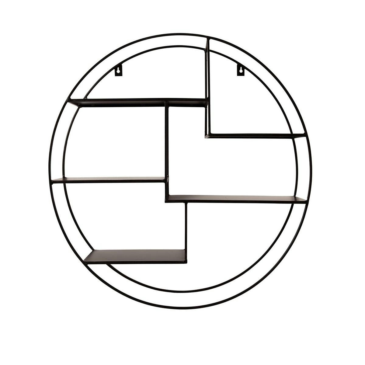 EXPO - Etagère murale ronde en métal 5 niches