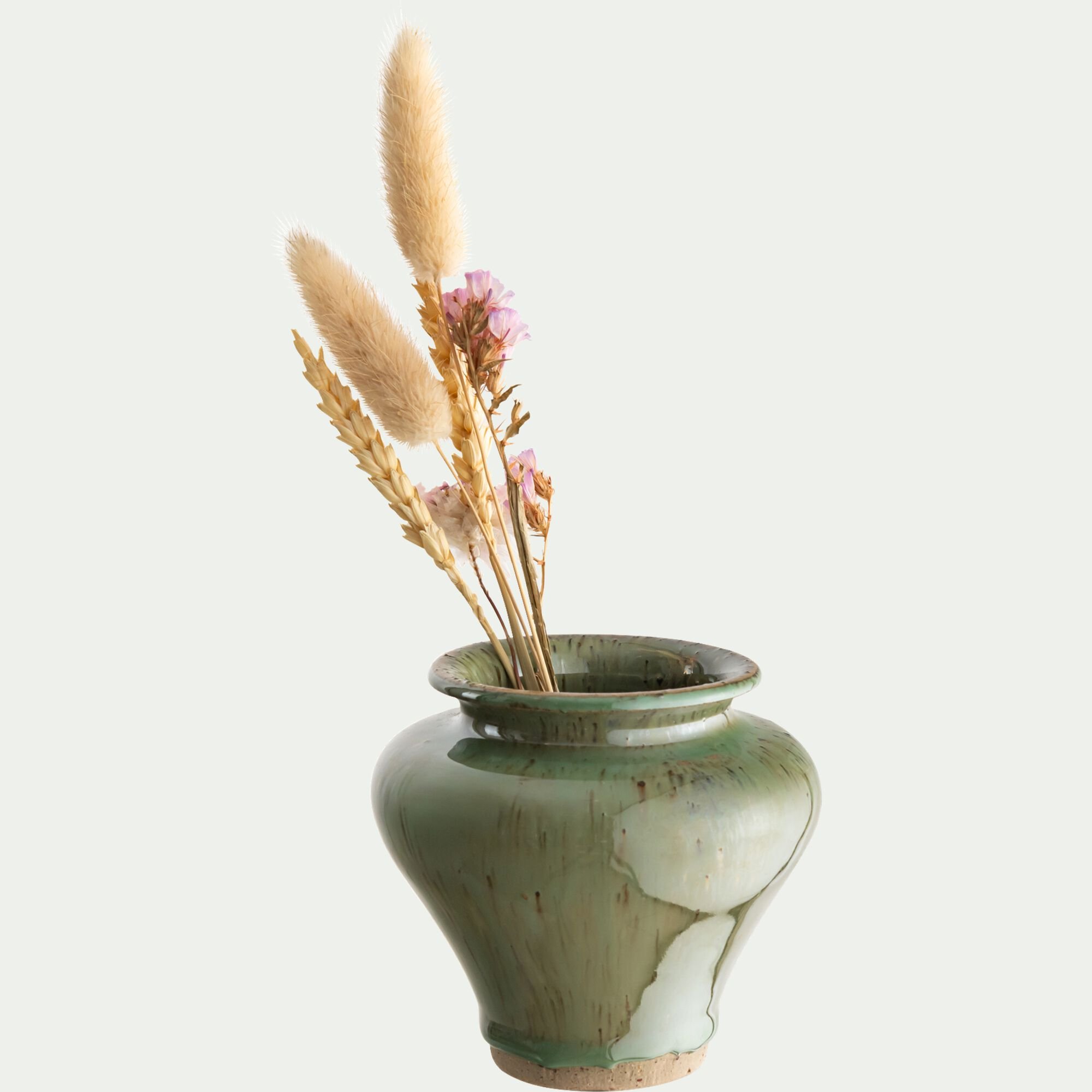 RELLON - Petit vase classique en faïence H8,5cm - vert