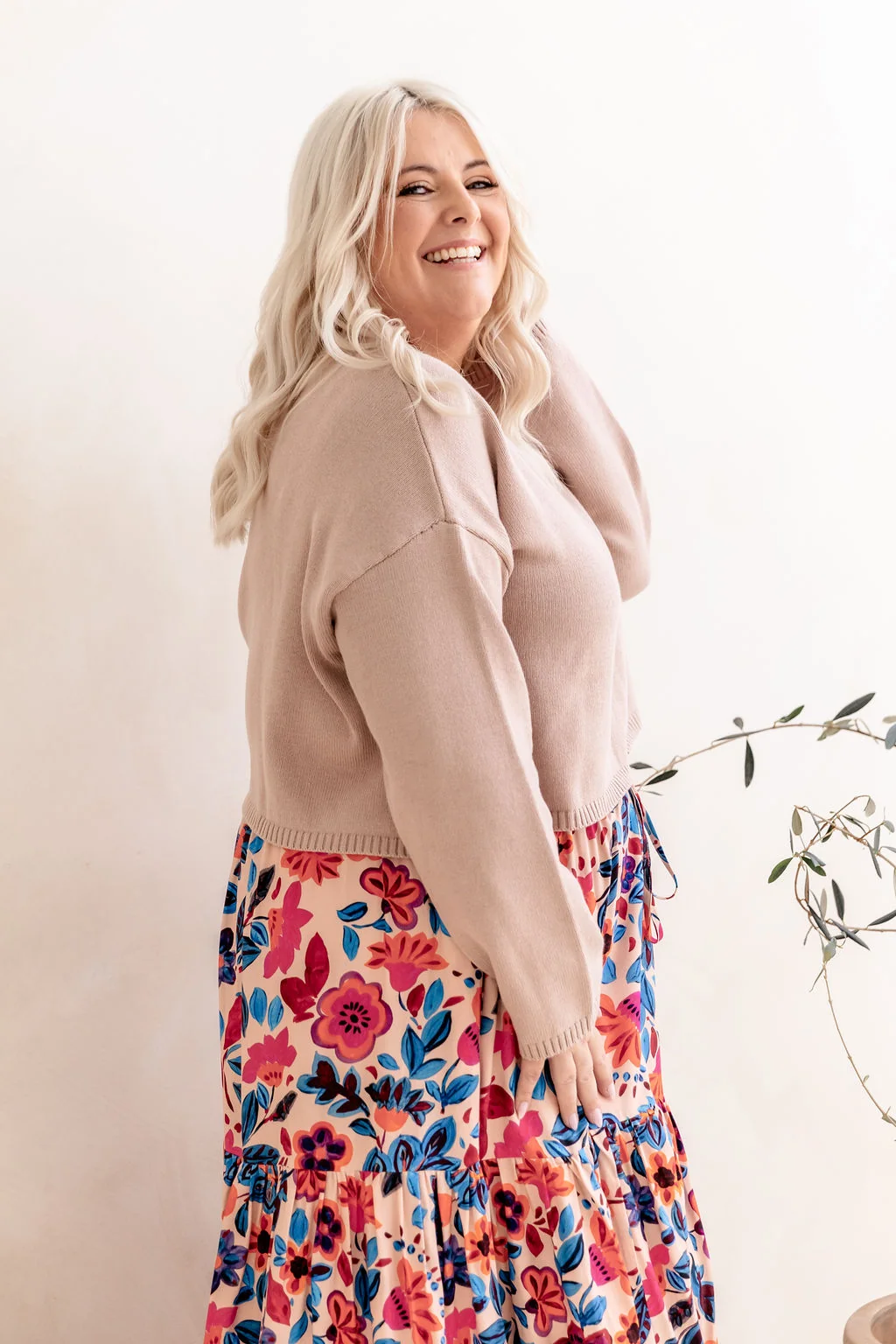 Blakely Crop Knit in Champagne