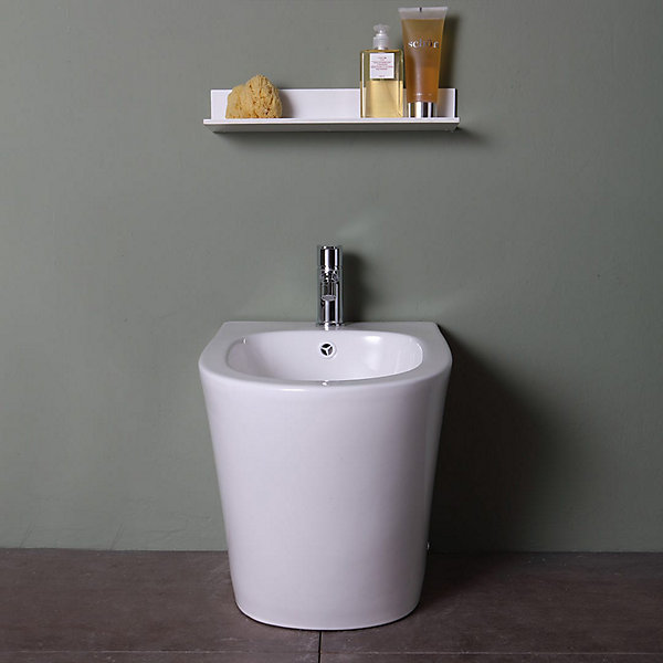 Bidet Au Sol Adossé Au Mur - Blues