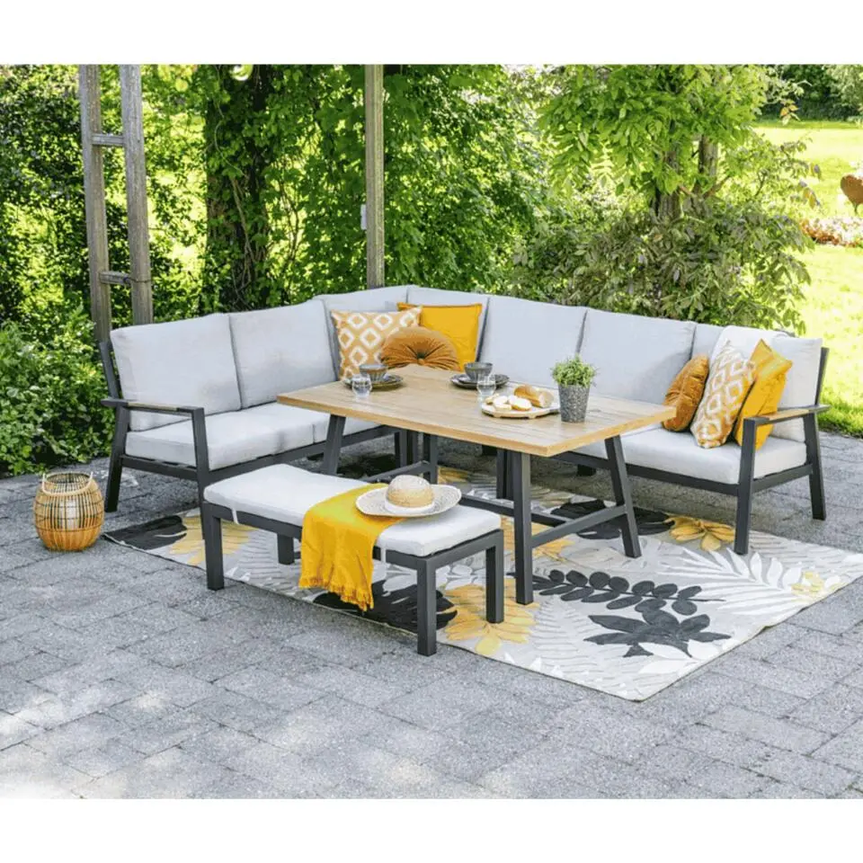 Garden Impressions Lissabon lounge dining set R 4-delig - valley sand