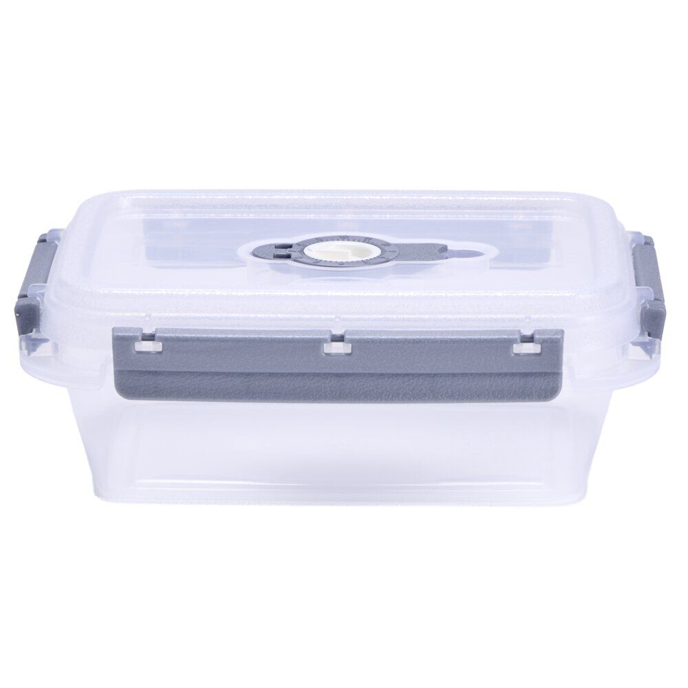 BoÎte alimentaire rectangulaire 900ml Fresh System plastique transparent et gris