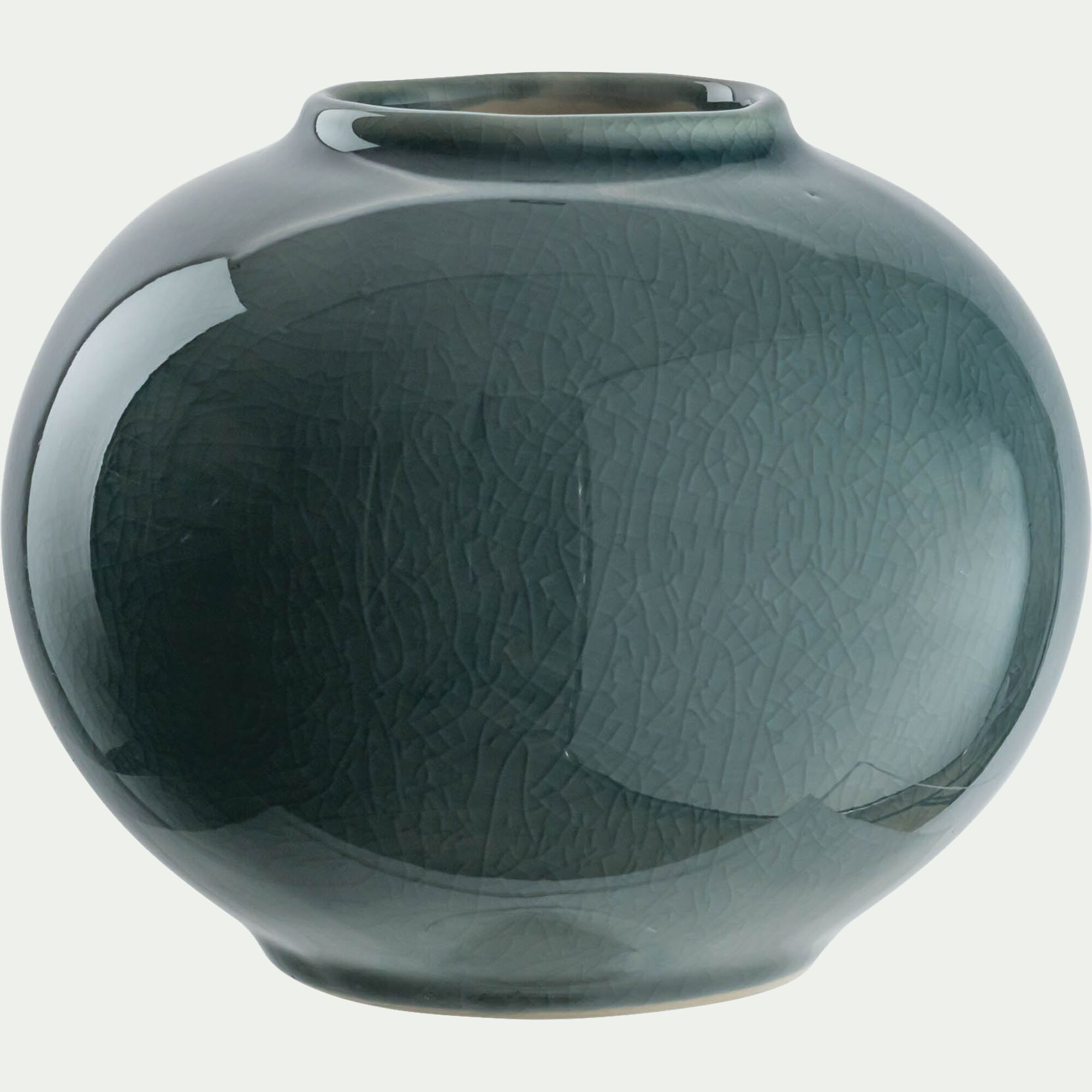 ROVIGO - Vase boule en grès H10cm - bleu