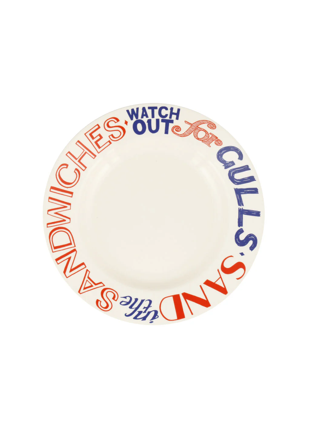 Red & Blue Toast Medium Dinner Plate, 8.5 Inch
