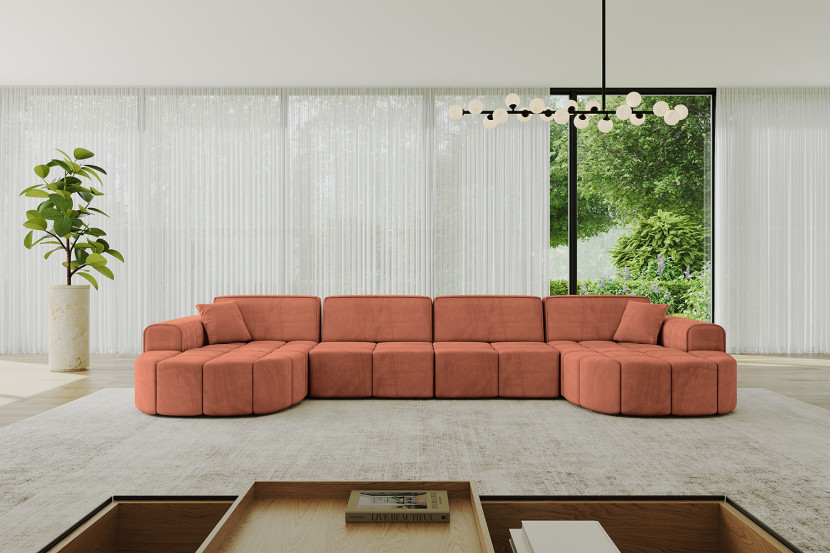 Narożnik uniwersalny bez funkcji spania LIVO-U1 - 400x173x79,5 Morelowy