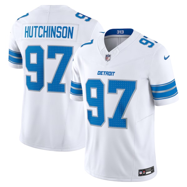 Aidan Hutchinson Detroit Lions Nike Vapor F.U.S.E. Limited Jersey - White/Black/Blue